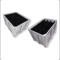 Gefache aus Hohlkammerplatten / Wabenplatten – gestanzt, geschweißt oder gesteckt; Trennsystem für KLT/GLT, Palettenboxen & Logistik.