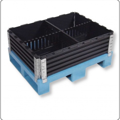 lock-it HD MAXI Steckleiste als robuster Fachteiler für GLT-, Paletten- und Eurobehälter, mit 28-/37-mm-Raster zur flexiblen Bauteilabgrenzung und Teileorganisation.