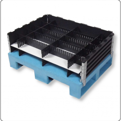 lock-it HD MINI Steckleiste als Fachteiler für KLT- und Eurobehälter, mit 20-mm-Raster zur flexiblen Bauteilabgrenzung und Kleinteilorganisation in Lager und Produktion.