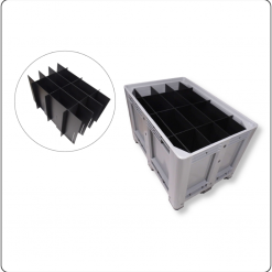 Gefache aus Hohlkammerplatten / Wabenplatten – gestanzt, geschweißt oder gesteckt; Trennsystem für KLT/GLT, Palettenboxen & Logistik.