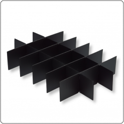 Gefache aus Hohlkammerplatten (HKP) – gestanzt, geschweißt oder gesteckt; Trennsystem für KLT/GLT, Palettenboxen & Logistik.