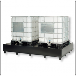 IBC / KTC Großgebinde Auffangwanne SAGKP1LP – Kunststoff-Sicherheitspalette aus PE-HD mit 1000 Liter Auffangvolumen, DiBt-zugelassen, für Lagerung und Abfüllung wassergefährdender Flüssigkeiten