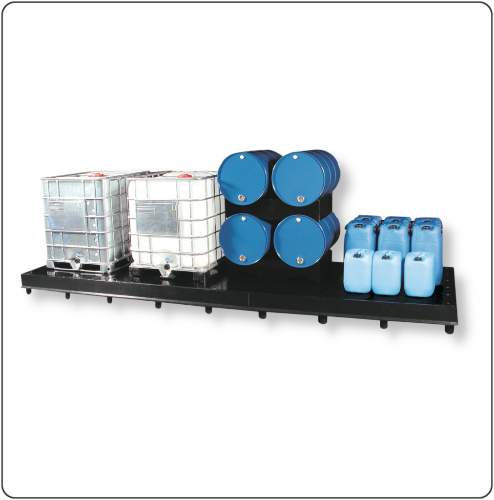 IBC / KTC Großgebinde Auffangwanne SAGKP1LP – Kunststoff-Sicherheitspalette aus PE-HD mit 1000 Liter Auffangvolumen, DiBt-zugelassen, für Lagerung und Abfüllung wassergefährdender Flüssigkeiten