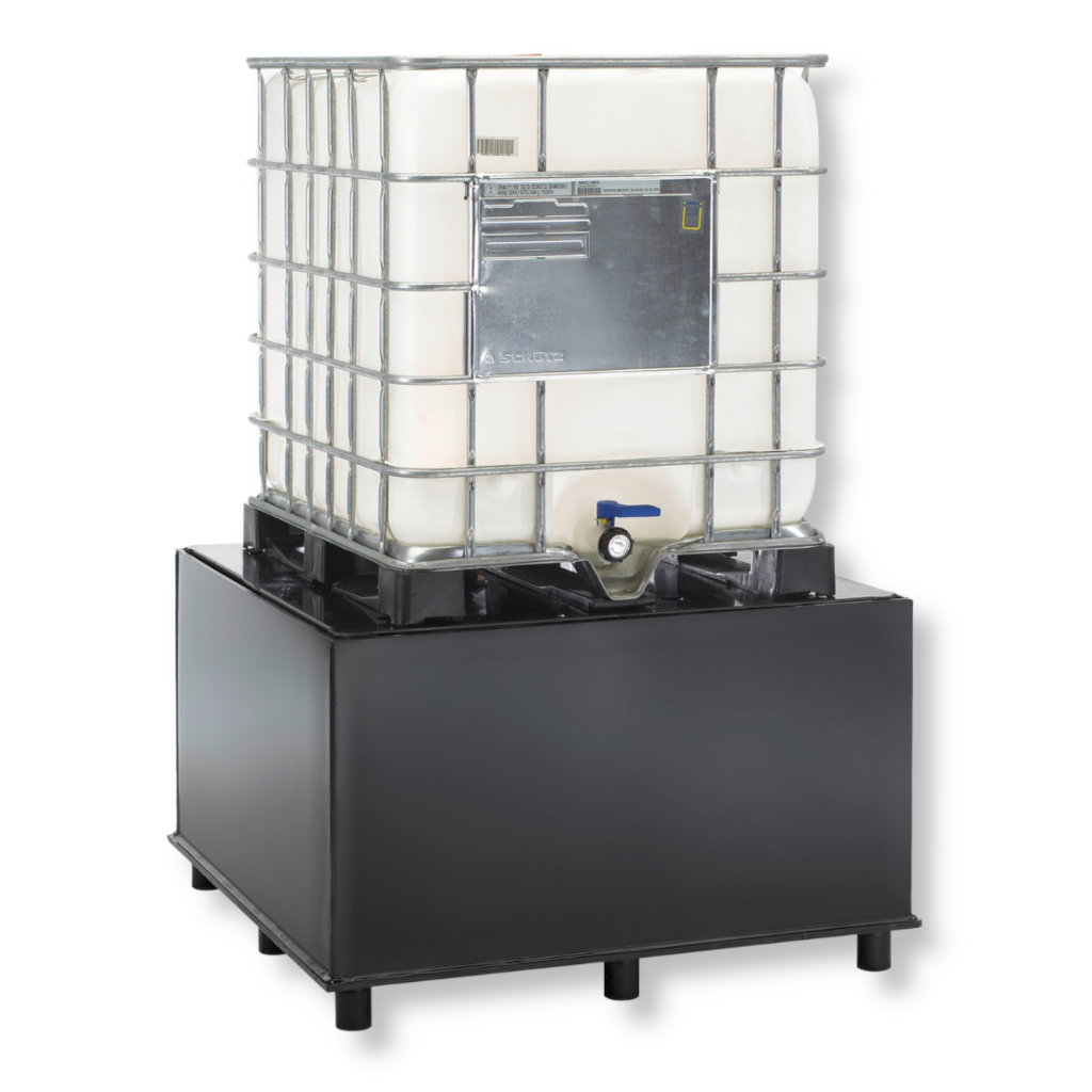 IBC / KTC Großgebinde Auffangwanne SAGKP1LP – Kunststoff-Sicherheitspalette aus PE-HD mit 1000 Liter Auffangvolumen, DiBt-zugelassen, für Lagerung und Abfüllung wassergefährdender Flüssigkeiten