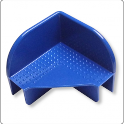 Kunststoff-Stapelecken blau für Palettenrahmen – sichere Verbindung und Stapelhilfe für Aufsatzrahmen in Lager und Transport.