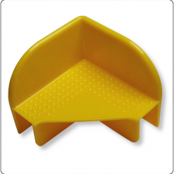 Kunststoff-Stapelecken gelb für Palettenrahmen – sichere Verbindung und Stapelhilfe für Aufsatzrahmen in Lager und Transport.