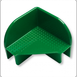 Kunststoff-Stapelecken grün für Palettenrahmen – sichere Verbindung und Stapelhilfe für Aufsatzrahmen in Lager und Transport.