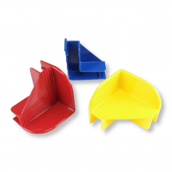 Kunststoff-Stapelecken für Palettenrahmen – sichere Verbindung und Stapelhilfe für Aufsatzrahmen in Lager und Transport.