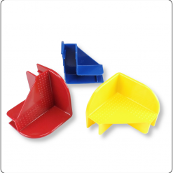 Kunststoff-Stapelecken für Palettenrahmen – sichere Verbindung und Stapelhilfe für Aufsatzrahmen in Lager und Transport.