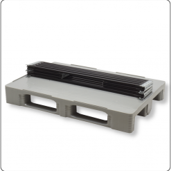 Aufsatzrahmen für Europaletten mit 6 Scharnieren 1200x800 mm – stabiler Palettenrahmen aus Kunststoff oder Holz für Lagerung, Transport und sichere Mehrwegverpackung.