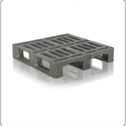 Quadratische Kunststoffpalette 800x800 mm – robuste Industriepalette für Coils, Fässer und Rollenware, ideal für Lager, Transport und sichere Warenlogistik.