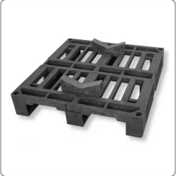 Plastic Pallet 800x800 mm Square Pallet Drum Pallet Coil Pallet with Two Storage Prisms for Pipes, Rods and Round Material
