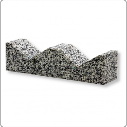 Schaumstoff-Lagerprisma zur sicheren Fixierung und Stabilisierung von Rohren, Rundmaterial und Bauteilen in Lager und Transport.