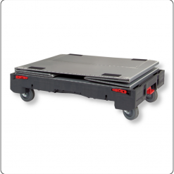 3-teilige Rollen-Palettenbox 800x600 mm aus Kunststoff mit Palette, faltbarem Ring und Deckel – rollbar für Transport und Lager