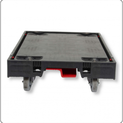 3-teilige Rollen-Palettenbox 800x600 mm aus Kunststoff mit Palette, faltbarem Ring und Deckel – rollbar für Transport und Lager