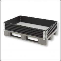 Aufsatzrahmen für Europaletten 1200x800 mm – stabiler Palettenrahmen aus Kunststoff für Lagerung, Transport und sichere Mehrwegverpackung.