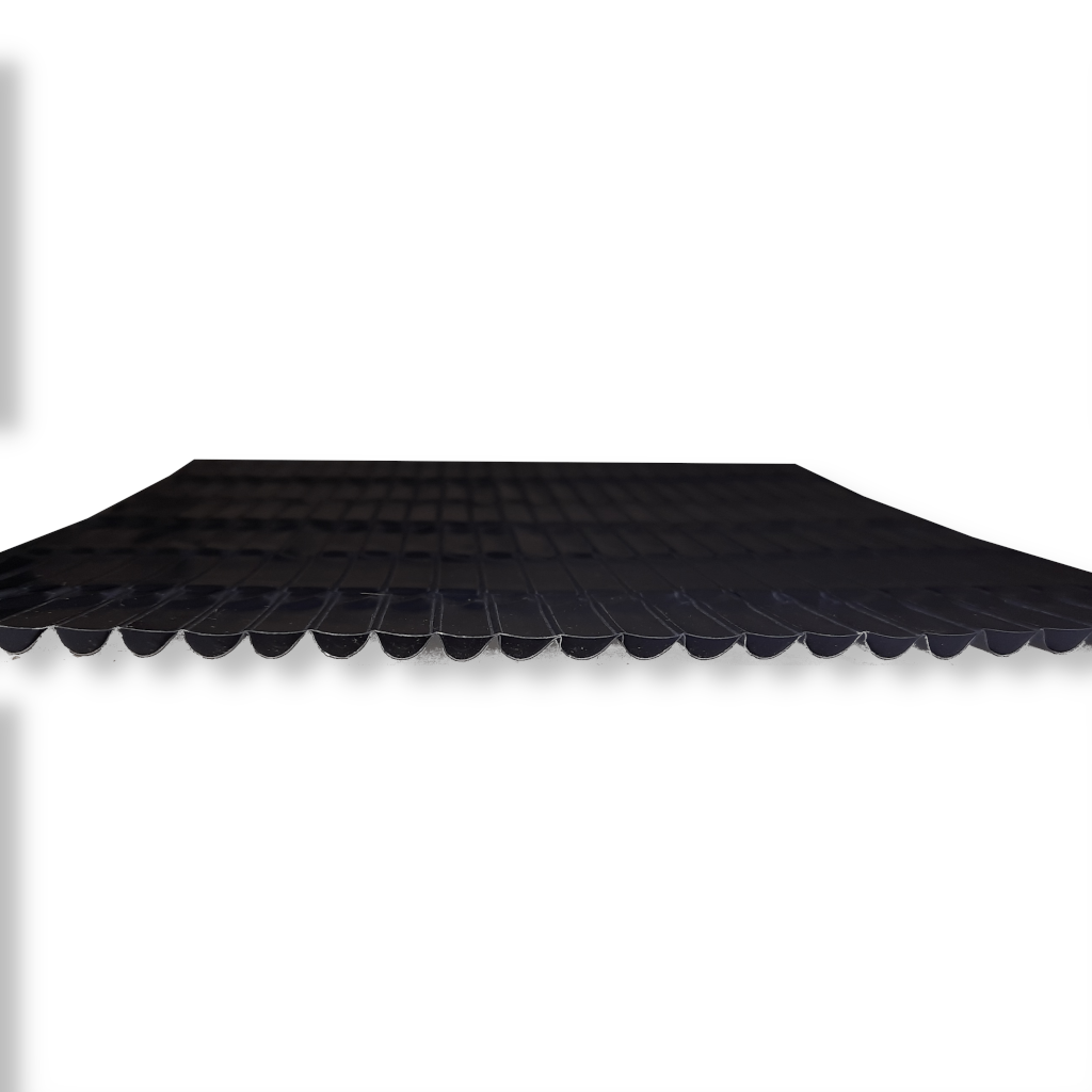 PP-Wellplatte – flexible Palettenzwischenlage und Behälterauskleidung 1 PP-Wellplatte – flexible Palettenzwischenlage - StruCoWell B400 PP-Wellplatte schwarz Wellenprofil fuer Palettenzwischenlage und Transportschutz