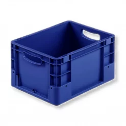 Eurobehälter KLT 400x300x220mm Silverline blau – 20 Liter, PP, offener Durchfassgriff, stapelbar, AKL-geeignet