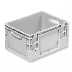 Eurobehälter KLT 400x300x220mm Silverline grau – 20 Liter, PP, offener Durchfassgriff, stapelbar, AKL-geeignet