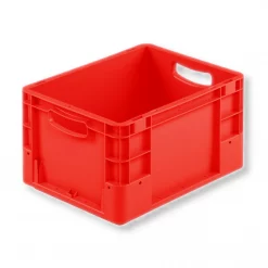 Eurobehälter KLT 400x300x220mm Silverline rot – 20 Liter, PP, offener Durchfassgriff, stapelbar, AKL-geeignet
