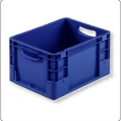 Eurobehälter KLT 400x300x220mm Silverline blau – 20 Liter, PP, offener Durchfassgriff, stapelbar, AKL-geeignet