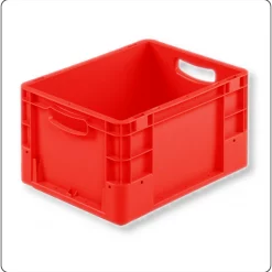 Eurobehälter KLT 400x300x220mm Silverline rot – 20 Liter, PP, offener Durchfassgriff, stapelbar, AKL-geeignet