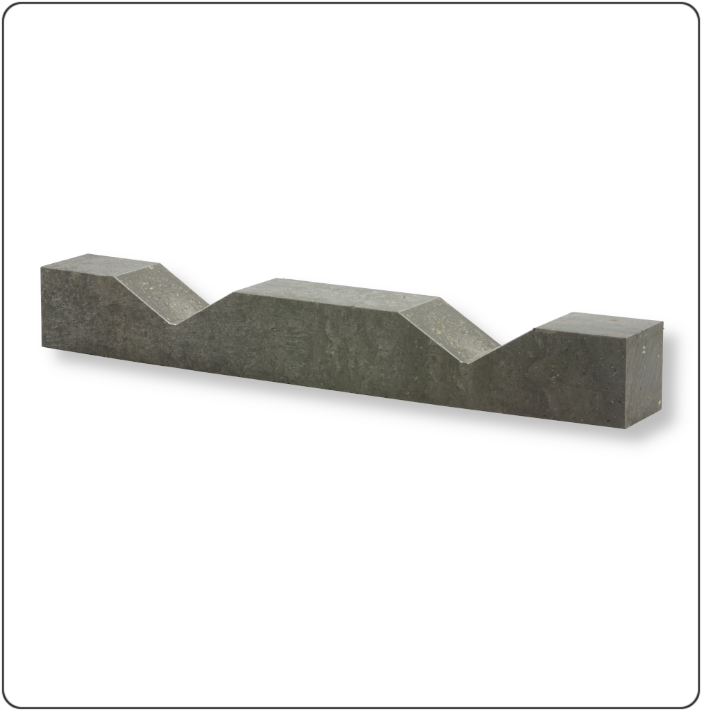 Plastic V-Block 750x100x100 mm for Pipes, Shafts & Round Bars – LP750V2-50008 2 Plastic V-Block 750x100x100 mm with two outer V-grooves made from solid plastic bar for pipes, shafts and round bars