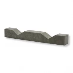 Kunststoff-Lagerprisma 750x100x100 mm aus massivem Kunststoffbalken mit zwei äußeren V-Ausschnitten für Rohre, Wellen und Rundstäbe